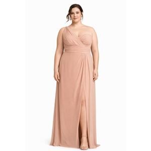 Watters & Watters Tulip One Shoulder Chiffon Bridesmaid Formal Dress Womens 18W